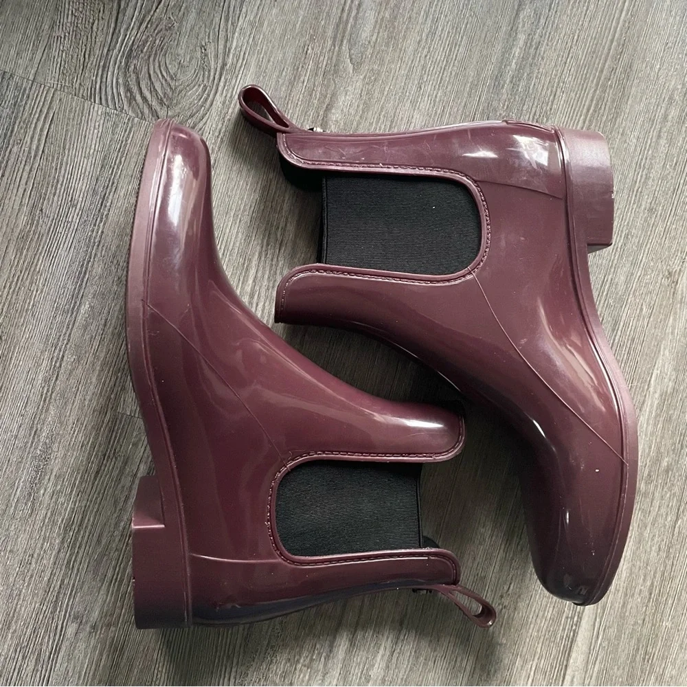 Sam Edelman Tinsley Chelsea Rain Boot Plum 6